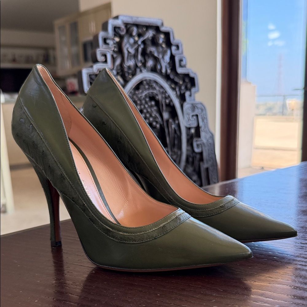 Chic Dark Olive Green Women's Heels 39